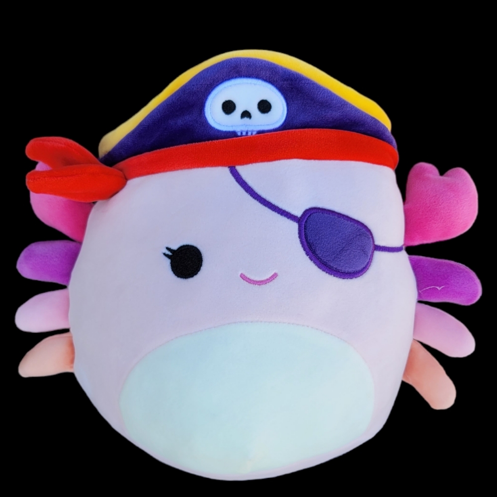 Original Squishmallow NWT Cailey The pink Crab pirate 8"
